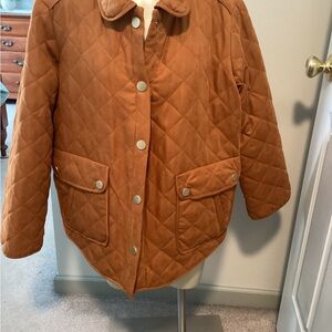 Saint John's Bay Active Quilted Utility Jacket in Rust